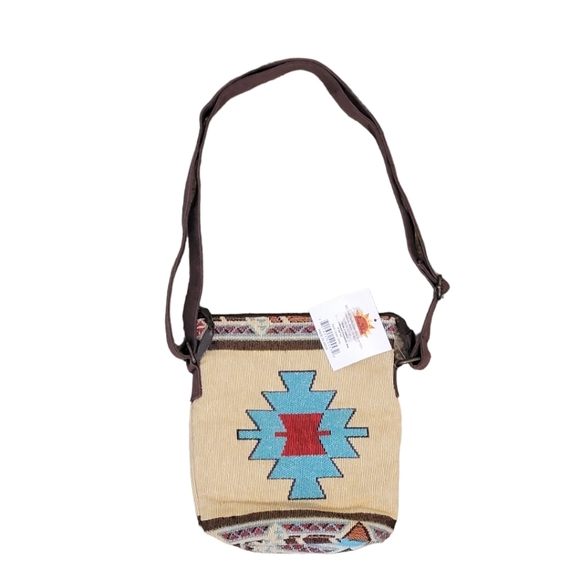 Raa Kha Brand South West Motif Woven Crossbody Handbag - NWT - Picture 1 of 5